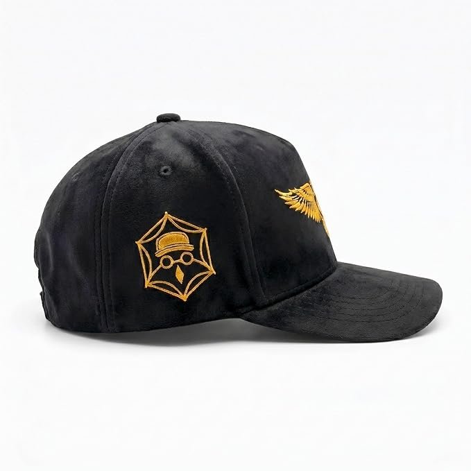 Unisex Snapback Base Ball Cap | Premium Velvet Suede | Black image 5